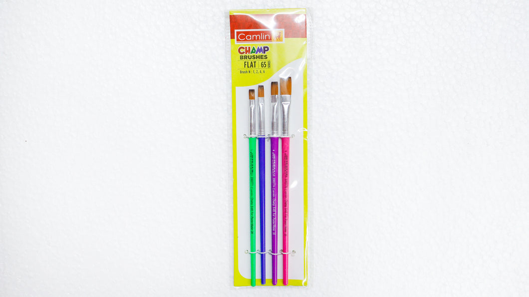 Camlin Champ Brushes Flat Series 65 - Pack of 4 Brushes