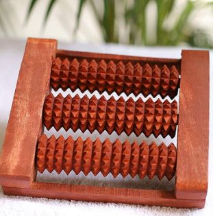 Wooden Foot/Feet Massager 3 Roller Stress Acupressure Touch Wooden Foot | Perfect for Gifting and Health