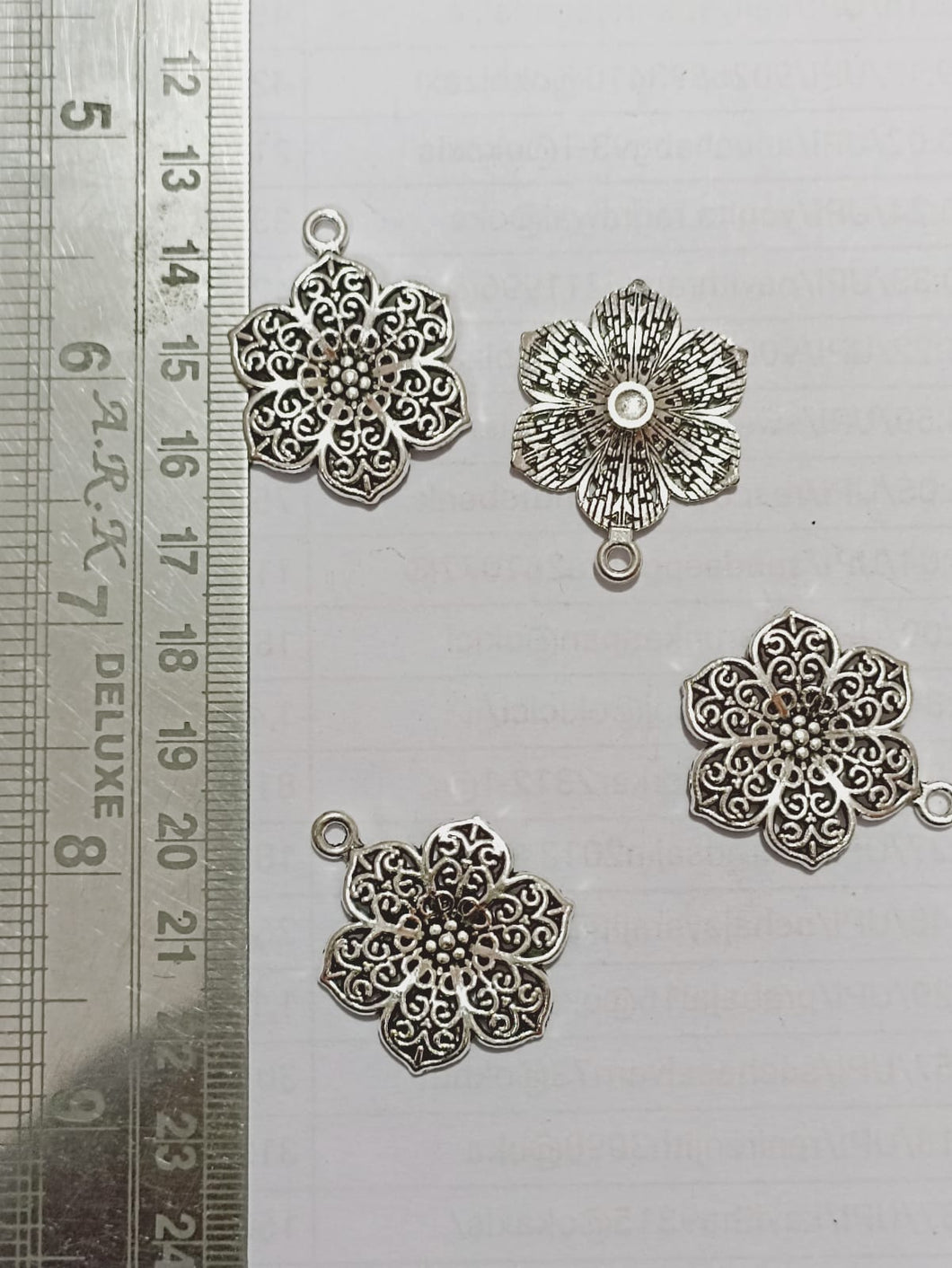 Silver Flower Charms C1