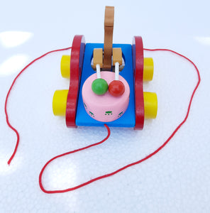 Multicolor Painted Wooden  Toy for Kids- 1 pcs with Rope