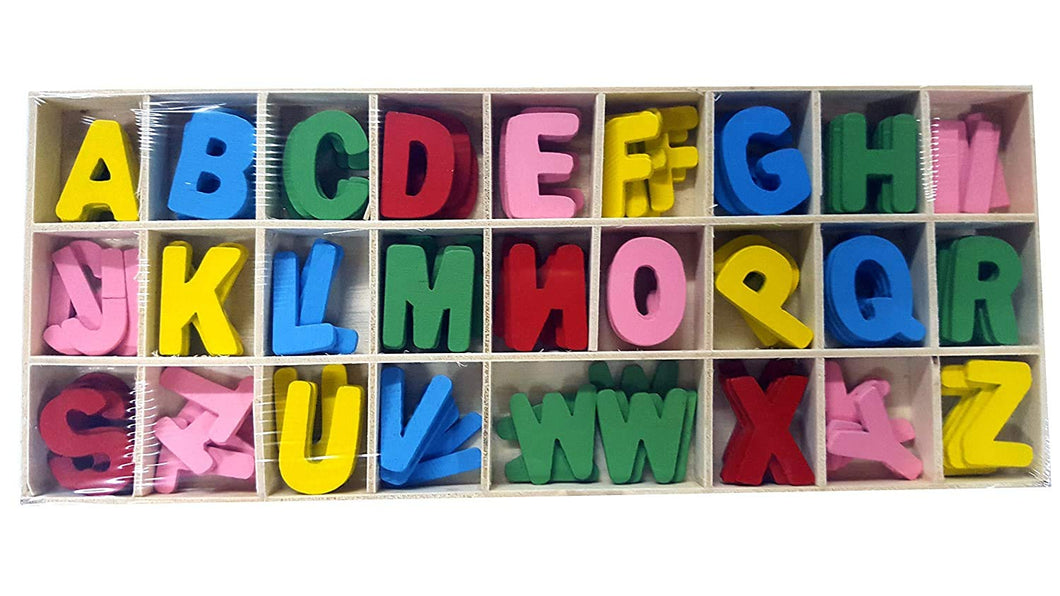 Wooden Alphabets Set for Art & Craft (5 Pieces Each Letter)