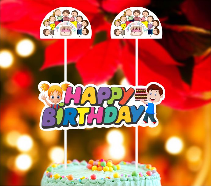 Happy Birthday Cake Bannarr- Cartoon/Party Supplies