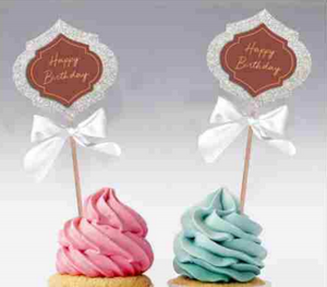 Happy Birthday 3D Cake Topper Pop up- 2 Pieces