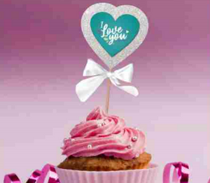I Love You 3D Cake Topper Pop up- 2 Pieces
