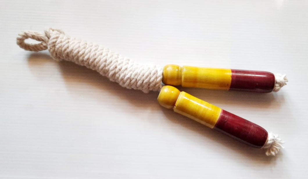 Wooden Handle Cotton Skipping Rope Multi Color- Model 3