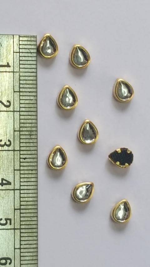 Kundan Stone Flat Back Thilak Shape 6X4 Size (No 221)