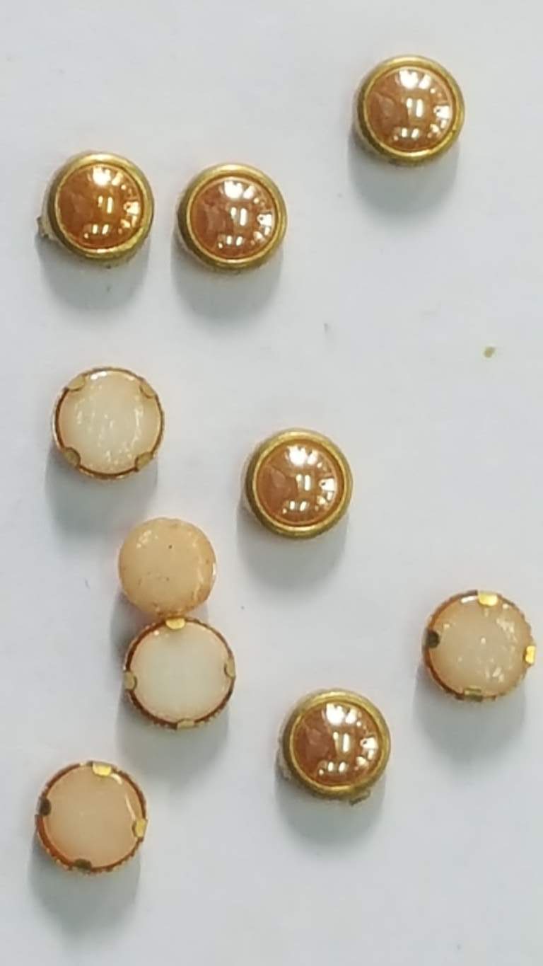 Flat Back Frame Golden Pearl Kundan 6 mm ROUND