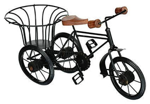 Iron & Wooden Home Decorative Cycle Rickshaw - Black Home Decor Product & Showpiece
