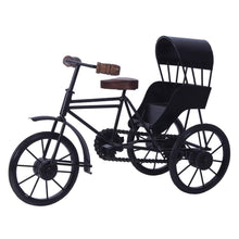Load image into Gallery viewer, Wooden and Wrought Iron Miniature Rickshaw, Black
