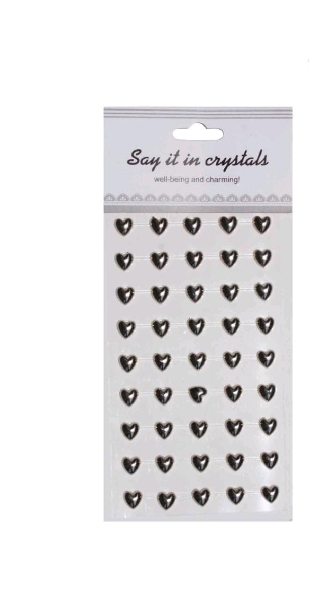 Heart Sticker Silver -1 sheet