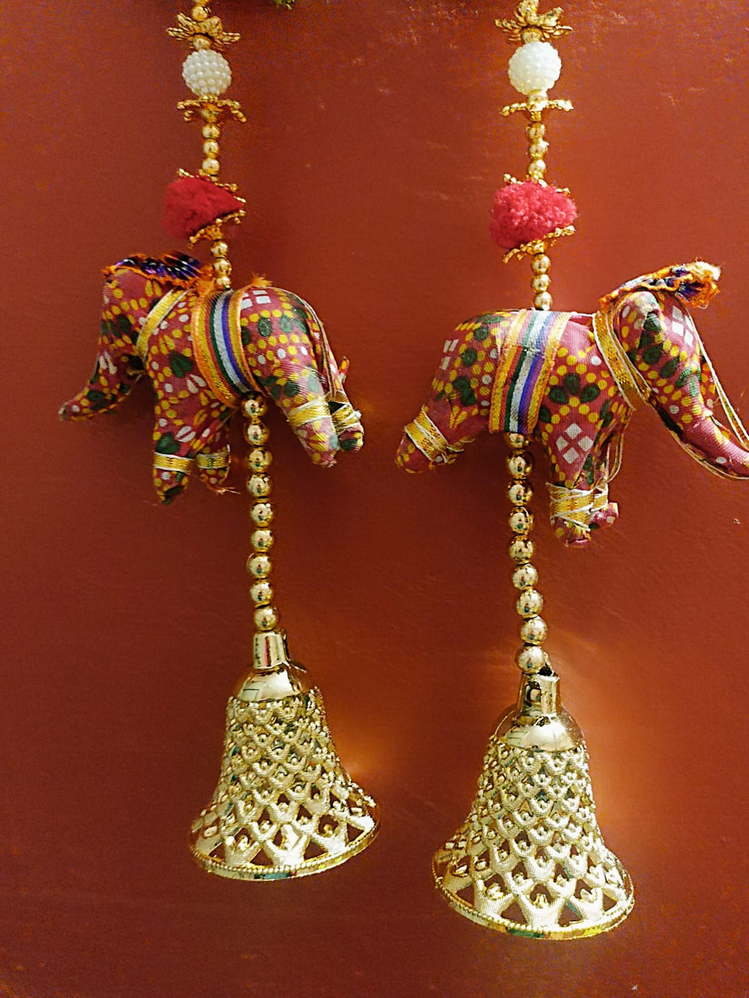 Wall / Door Hanging  with Elephant and Bell- Pack of Two