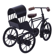 Load image into Gallery viewer, Wooden and Wrought Iron Miniature Rickshaw, Black

