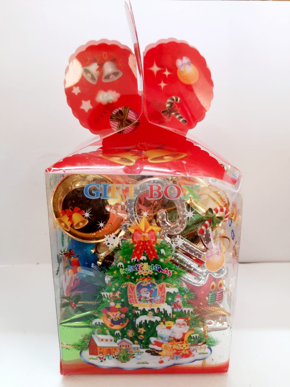 Christmas Tree Decoration - Assorted Gift Round Blister Box- BIG size