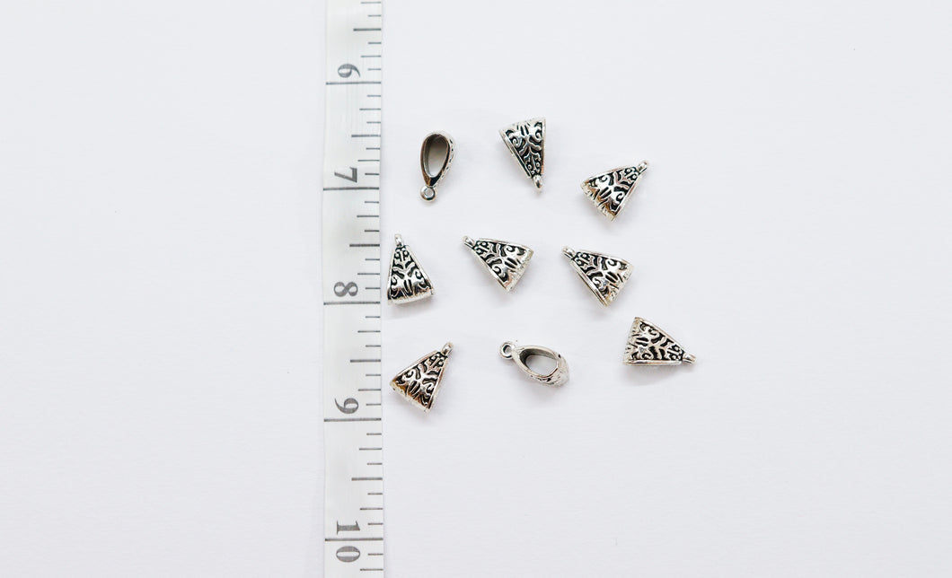 Antique Silver Bails (BAIL 02)-pack of 10