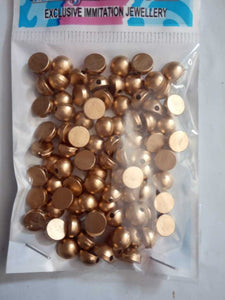 Half Cut Beads 6Mm Antique Gold Plastic