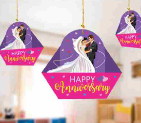 Anniversary Hangings Socks with Glitter Thread-1 Set of 10 Pieces
