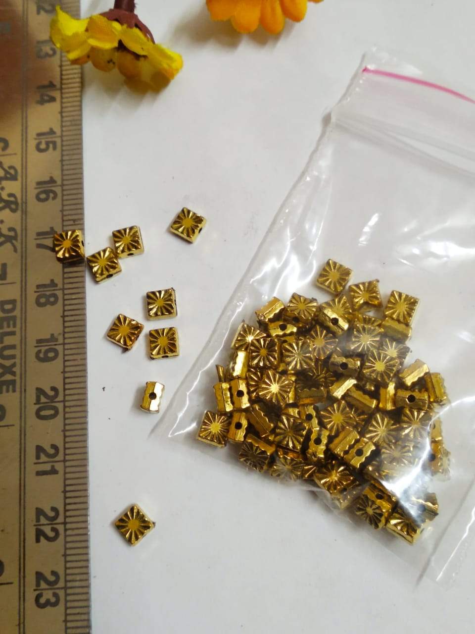 Antique Gold Silver Beads Ccb 37
