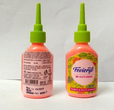 Fevicryl 3D Outliner-Neon Orange Fabric Glue & Adhesives