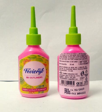 Fevicryl 3D Outliner-Neon Pink Fabric Glue & Adhesives