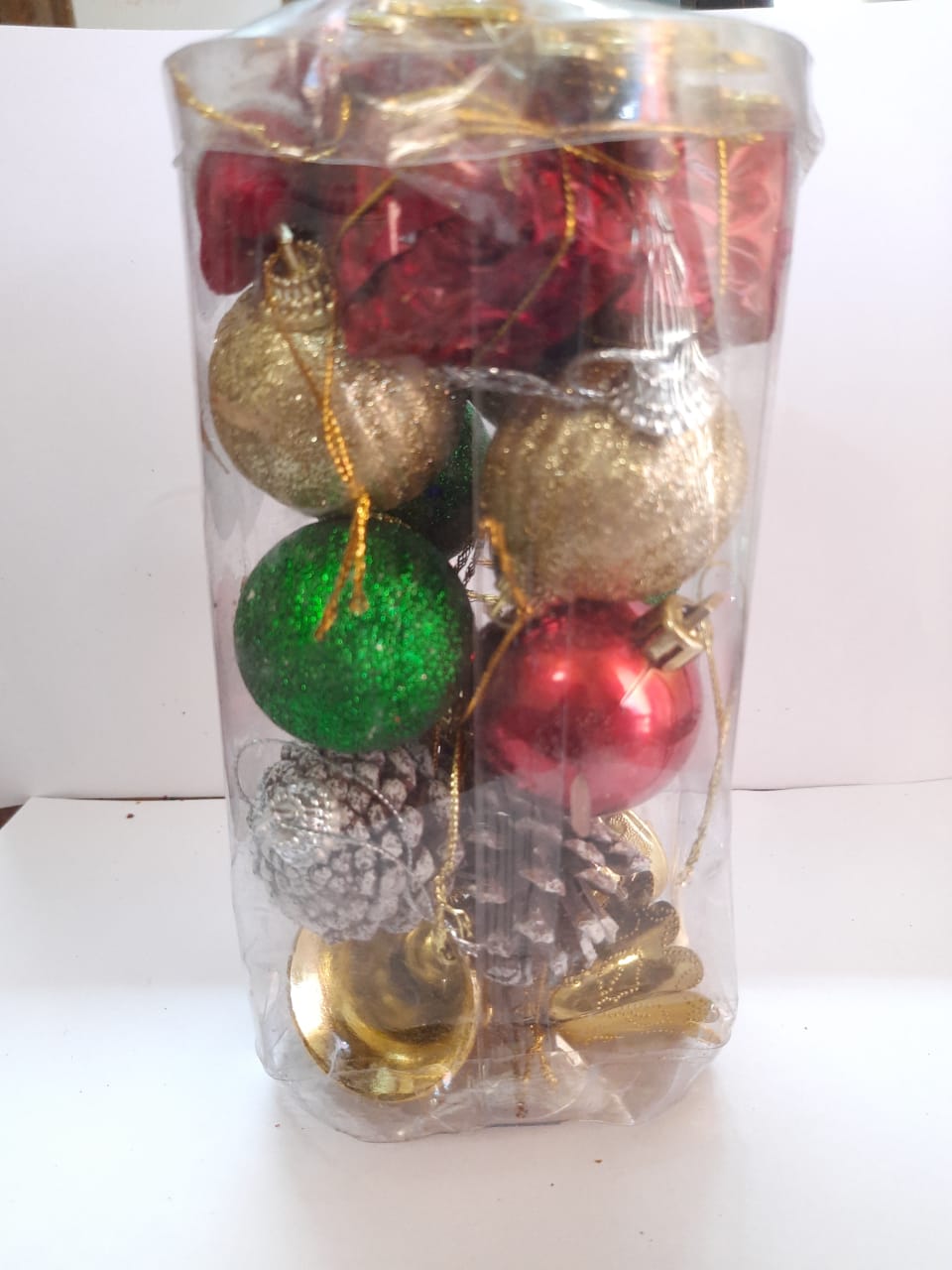 Christmas Tree Decoration - Assorted Gift Round Blister Box- BIG