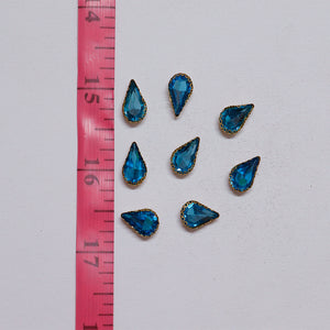 Sky Blue Thilak/Drop Shape Crystal Stone/Kundan 8x13mm (1 Piece)