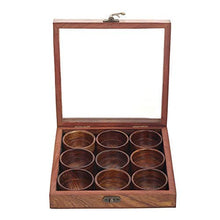 Load image into Gallery viewer, Wooden Masala Box for Kitchen Set 9 Partitions.
