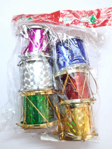 Christmas Tree Decoration - 4CM DRUM Pack of 6