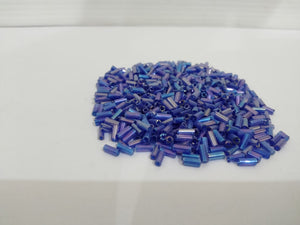 Sugar Bead Crystal Tube Beads MEDIUM SIZE(BLUE COLOUR - 20Grams