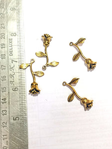 Antique Gold Rose Charms C4