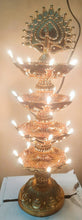 Load image into Gallery viewer, Premium 4 Layer Electric Gold LED Bulb Lights Diya|Deep|Deepak for Pooja|Puja|Mandir| Diwali Festival Decoration
