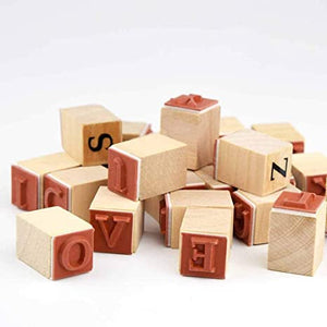 Wooden Rubber Stamp -small Alphabet Letters with Ink Pad