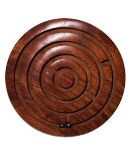 Ball-in-a-Maze Puzzles, Wooden Handcrafted in India Chakri Game Plate Kids Toy