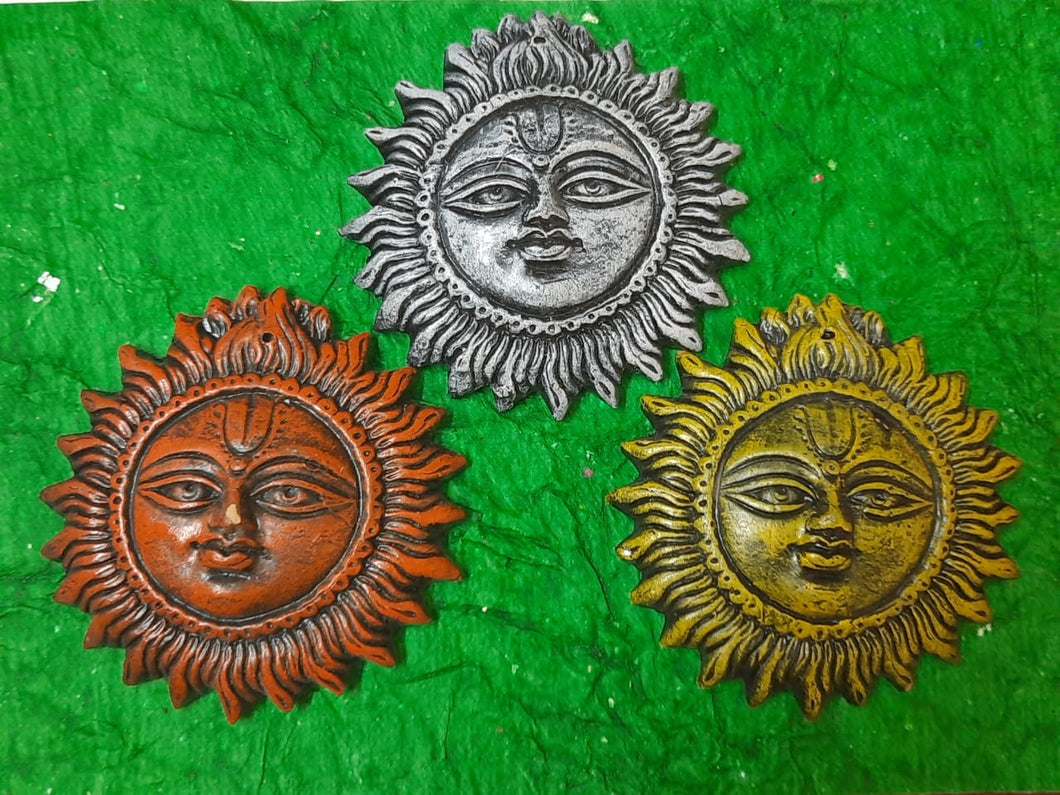 Terracotta Sun Small  Face for Door/Wall Art Motivational Home Vastu Sun Surya  Wall Hangings for Home Offices