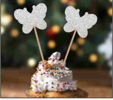 Glitter Cake Topper Butterfly -2Pieces Set