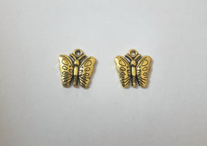 Antique Gold Butterfly Charms - AL37