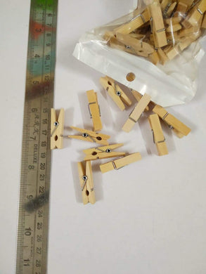 White Color Wooden Clips - Small Size (3.5Cm)