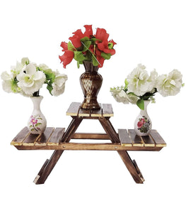 Wooden Planter 3 Rack Stand for Flowers Pots