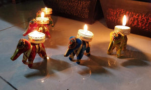 Elephant Tealight Handicraft Candle Stand For Bedroom Dinning Area Event Decoration Diwali Gifts