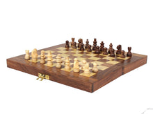 Load image into Gallery viewer, Wooden Handmade Folding Chess Board Set.
