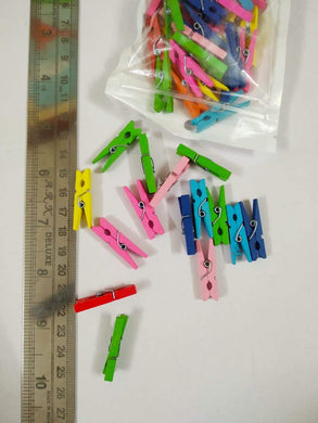 Multi Color Wooden Clips - Small Size (3Cm)