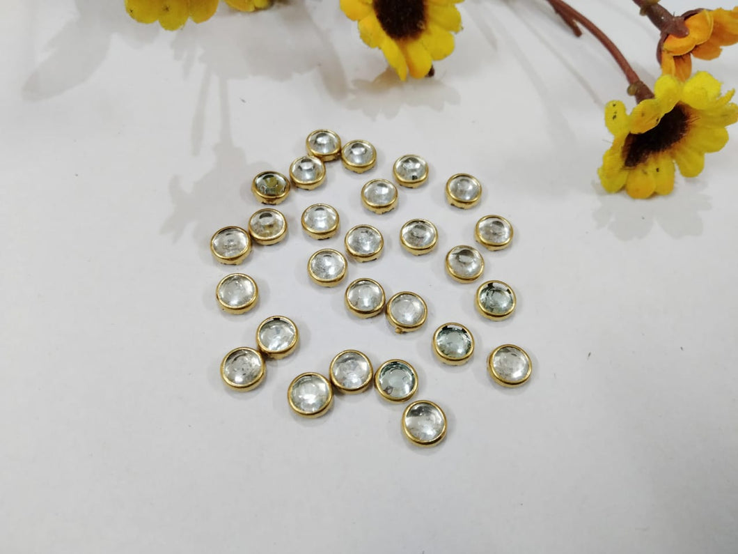 100 Gram Round Shape 06 mm Kundan Stone Flat Back (100 gm No 142)