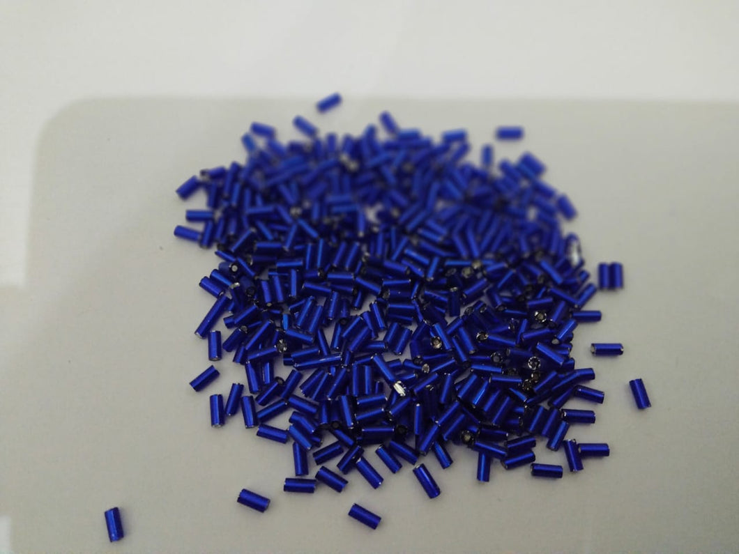 Sugar Bead Crystal Tube Beads MEDIUM SIZE(NAVY BLUE) - 20 Grams