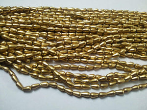 6 Mm Antique Gold Plastic Wheat Beads