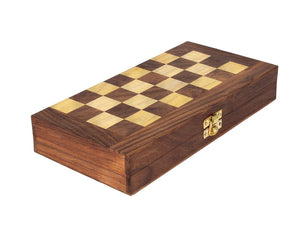 Wooden Handmade Folding Chess Board Set.