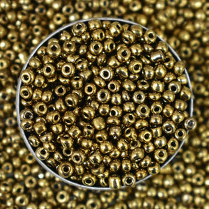 Sugar Bead Antique Gold 146 - 100 grams Dark Gold
