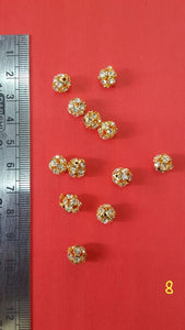 8 mm Stone Ball Gold