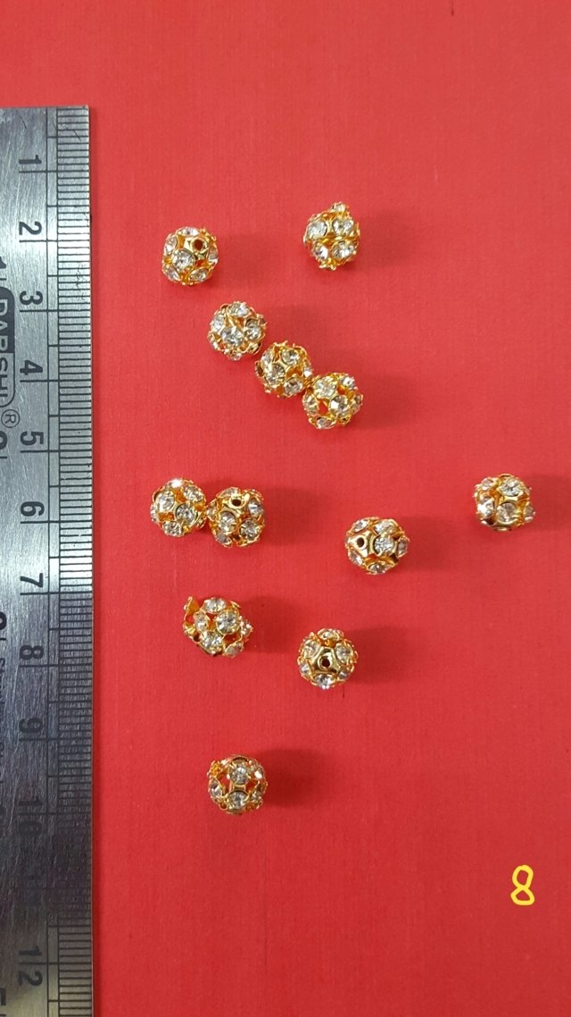 8 mm Stone Ball Gold