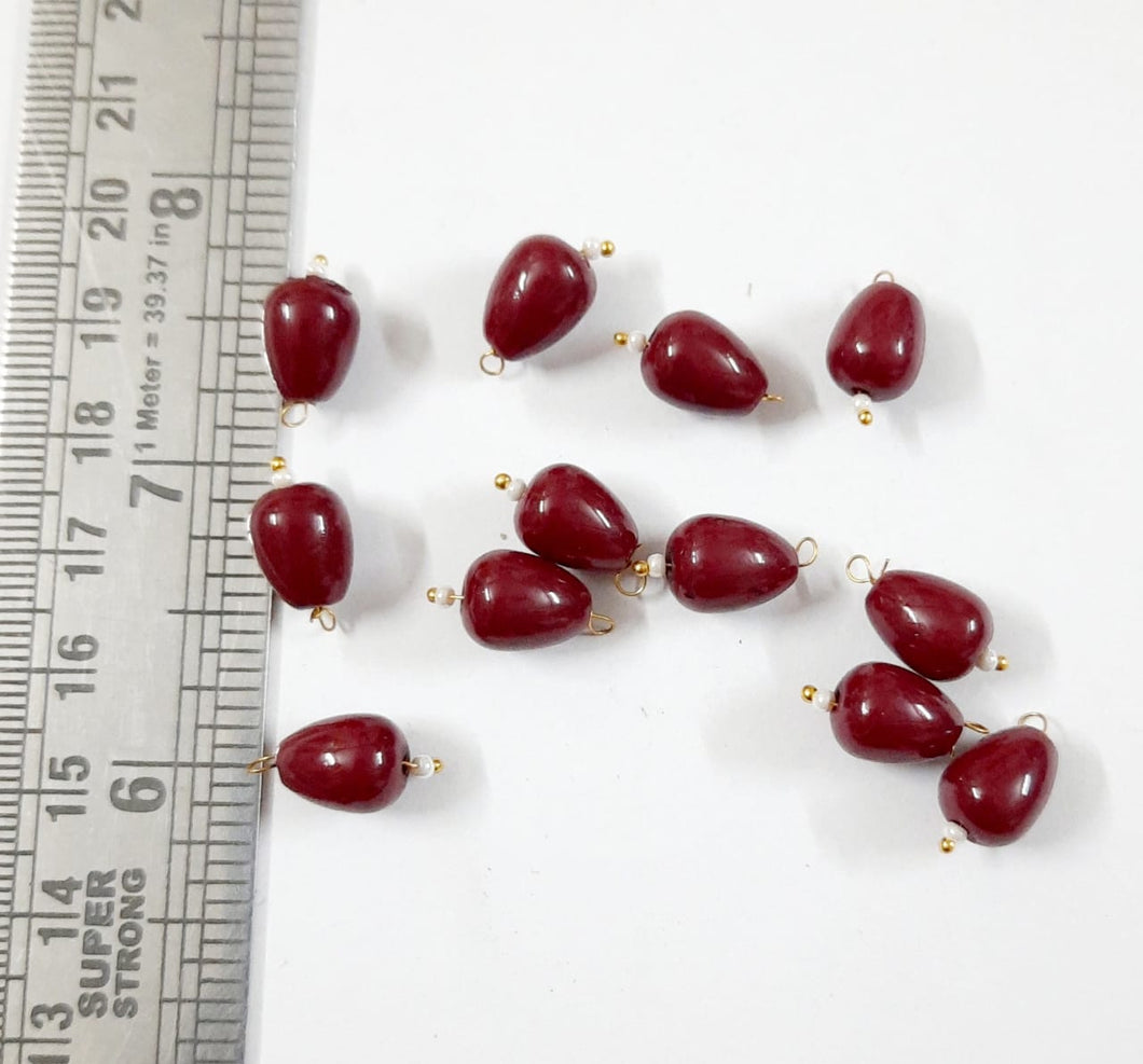 Beads / Maroon Color / 25Pieces