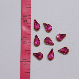 Baby Pink Thilak/Drop Shape Crystal Stone/Kundan 8x13mm (1 Piece)