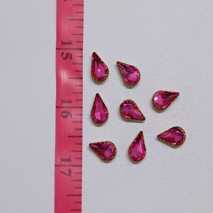 Baby Pink Thilak/Drop Shape Crystal Stone/Kundan 8x13mm (1 Piece)